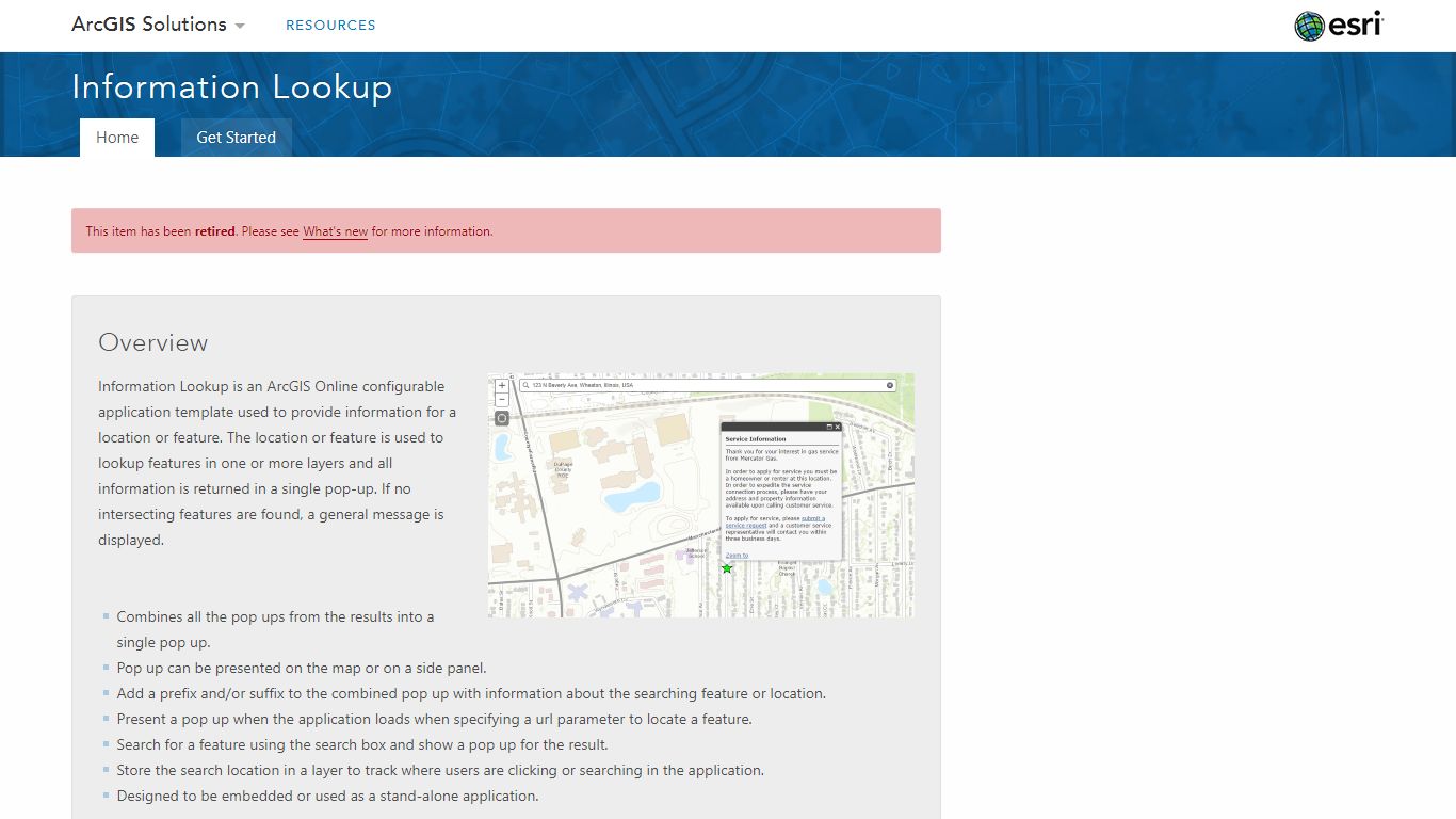 Information Lookup | ArcGIS Solutions - Esri